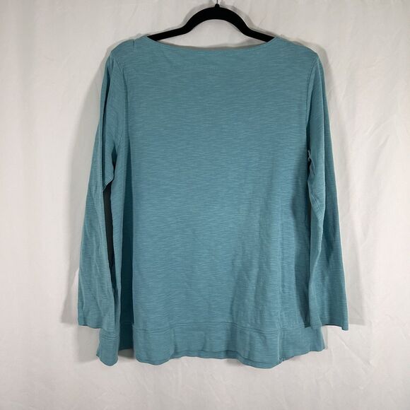 J Jill Blouse Women's Large Petite Round Neck Long Sleeve Pima Cotton Pullover - Picture 5 of 7